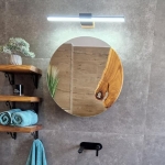 Шкаф за баня с кръгло огледало